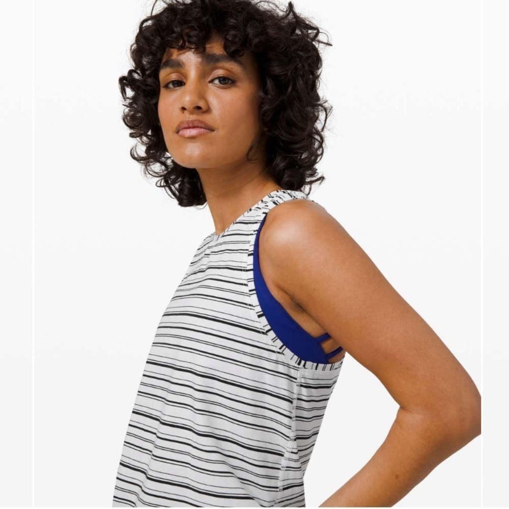 Lululemon All Tied Up Tank
Cut out Back Stripe White Black NWOT Sz 6​​​​ ☀️​ - Picture 9 of 10